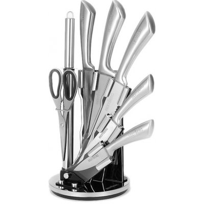 BestBerg 8 dílná sada nožů s otočným stojánkem BBK 8SI stříbrná – Zboží Dáma