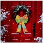 Family LED RGB Vánoční dekorace 11xLED/3xLR44 40x30 cm mašle zlatá gl-58956B – Hledejceny.cz