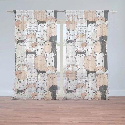 Záclony Roztomilá zvířátka: 2 ks - 150x250 cm - Sablio – Hledejceny.cz