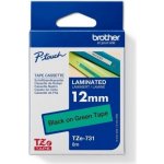 Brother TZE-731, zelená/černá, 12mm – Zbozi.Blesk.cz