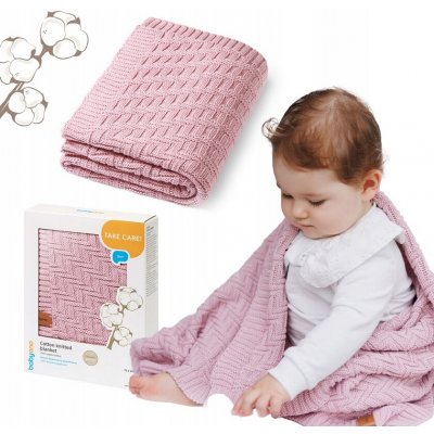 BabyOno Bavlněná pletená deka RŮŽOVÁ – Zboží Mobilmania