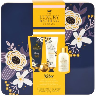 Grace Cole Vlčí mák & Pomelo krém na ruce 50 ml + tělový krém 50 ml + pěna do koupele 50 ml + šumivá koule do koupele 25 g + plechová krabička dárková sada