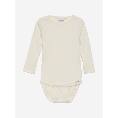 Dětské body s dlouhým rukávem z bavlny a modalu Minymo krémové Seedpearl – Sleviste.cz