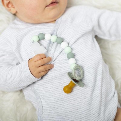 Nattou klip silikónový bez BPA mintová bílá – Zboží Dáma