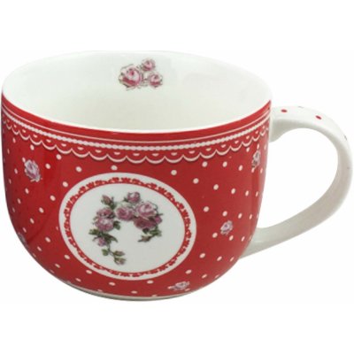 Home Elements Porcelánový hrnek Elegant red bílé tečky II. jakost 500 ml