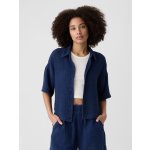 GAP V-CROPPED dámská košile tmavě modrá – Zboží Mobilmania