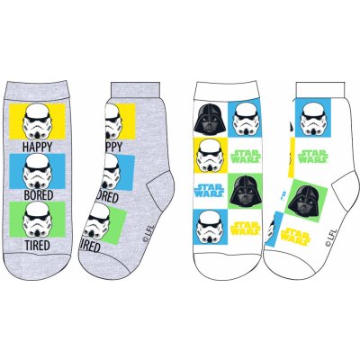Star-Wars Chlapecké ponožky bílá / šedá – Zboží Mobilmania