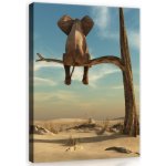 Postershop Obraz na plátně: Slon na stromě - 100x75 cm – Zboží Mobilmania