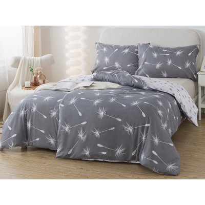 Xpose bavlna povlečení DANDelia DUO na dvě lůžka šedé/bílé 140x200 70x90 – Sleviste.cz