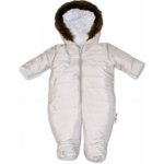 Kombinéza s kapucí a kožíškem Baby Nellys ®prošívaná sv. šedá – Sleviste.cz