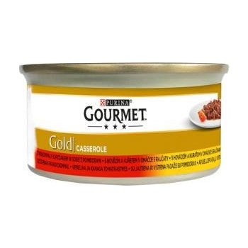 Gourmet Gold hovězí kuřecí v rajčatové omáčce 85 g