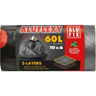 Alufix Pytel zatahovací 60 l 33 µm 10 ks stříbrnočerný – Zboží Dáma