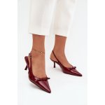 Boto lakované lodičky na podpatku s mašličkou bordó Olvena bílá krémová tmavě červená – Hledejceny.cz