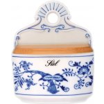 Dubí Cibulák slánka závěsná s dřevěným víkem a s nápisem Sůl 0 70 l originální cibulákový porcelán cibulový vzor 2 jakost 10116 2 – Hledejceny.cz