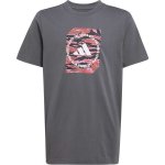 adidas CAMO TEE Chlapecké triko tmavě šedá – Zboží Mobilmania