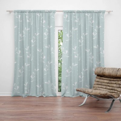 Sablio Závěs Bílé lístky: 2ks 140x250cm – Hledejceny.cz