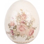 Keramické dekorační vajíčko s růžičkami Rosien L - Ø 14*16 cm Clayre & Eef – Hledejceny.cz