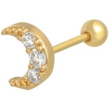 Ornamenti Pozlacený piercing se zirkony gold OOR300110