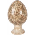 Clayre & Eef Béžové keramické vajíčko s květy Margaus XL Ø 17*28 cm – Hledejceny.cz
