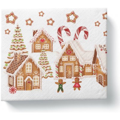 PROCOS Papírové ubrousky 33x33cm 3V Perníčková vesnička 20ks – Zboží Dáma