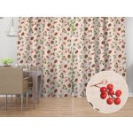 Biante Dekorační závěs Leona LN-181 Červené bobule, šišky a listy na režném 130x200 cm – Hledejceny.cz