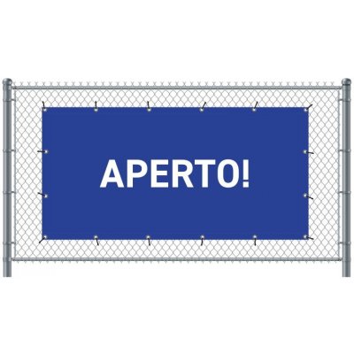 Jansen Display Standardní banner na plot 300 x 140 cm otevřeno italština modré – Zbozi.Blesk.cz