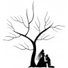 Svatební kniha hostů Svatba-eshop Svatební strom č.12 černý s novomanželi A4 - svatební stromy