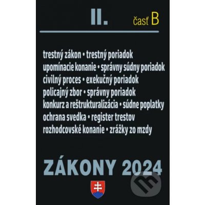 Zákony 2024 II/B - Trestné právo - Poradca s.r.o. – Hledejceny.cz