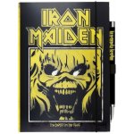 CurePink Poznámkový blok se svítící propiskou Iron Maiden The Beast On The Road A5 14 x 21 x 2 cm – Zboží Dáma