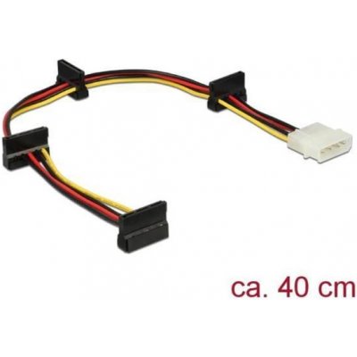 Delock Napájecí kabel Molex 4 pin samec 4 x SATA 15 pin samice 40 cm – Zboží Živě