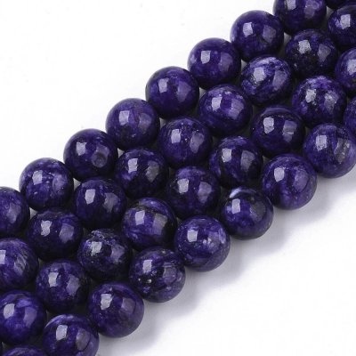Přírodní čaroit - korálky, fialové, 8 mm – Hledejceny.cz
