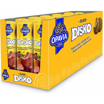 Opavia Zlaté Disko kakaové sušenky čokoládová náplň 169 g – Zboží Dáma