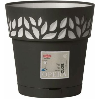 květ. d15xh15cm CLOE GRAFIT/šedá+miska – Hledejceny.cz