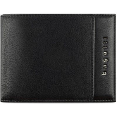 Bugatti Pánská kožená peněženka RFID Nome Horizontal Wallet With Flap & Zip 49160901 černá