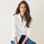 Žerzejová košile s knoflíky a dlouhými rukávy bílá – Hledejceny.cz