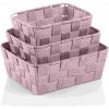 Úložný box KELA Sada košíků Alvaro plast stříbrno-růžová 3 kusy KL-24353
