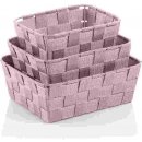 KELA Sada košíků Alvaro plast stříbrno-růžová 3 kusy KL-24353