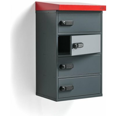 Volt Úložná skříň, na baterie do elektrokola, nástěnná, 4 přihrádky, 913x514x455 mm, tmavě šedá – Zboží Mobilmania