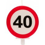 Dekora Svíčka na dort 6 3cm dopravní značka číslo 40 – Zbozi.Blesk.cz