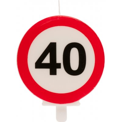 Dekora Svíčka na dort 6 3cm dopravní značka číslo 40 – Zbozi.Blesk.cz