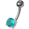 Piercing Šperky4U stříbrný piercing do pupíku kulatý zirkon BP01146-Q