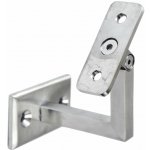 Držák madla na stěnu nastavitelný (plochý, L: 70x70 mm, kotevní deska: 70x40 mm), broušená nerez K320 / AISI304 – Zboží Mobilmania