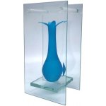 Skleněná váza s plochým sklem, modrá – Zbozi.Blesk.cz