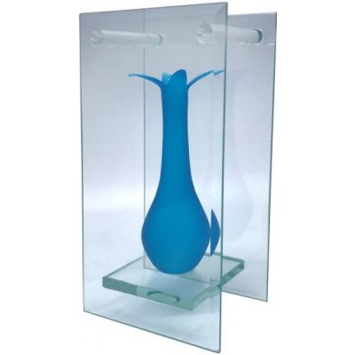 Skleněná váza s plochým sklem, modrá – Zbozi.Blesk.cz