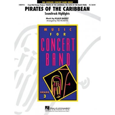 Pirates of the Caribbean Soundtrack Highlights Piráti z Karibiku noty pro školní orchestr party partitura – Zboží Mobilmania