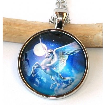 Fashion Jewerly Řetízek Amulet Létající kůň, Pegas, Měsíční ochránce 2201