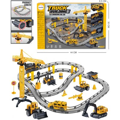 Mamido Mamido Autodráha staveniště s pohyblivým jeřábem a autíčky 1:64 MT1339 – Zboží Mobilmania