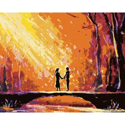 Zuty Malování Podle Čísel Láska Na Dřevěném Mostě 80 x 100 cm Plátno Rám – Hledejceny.cz