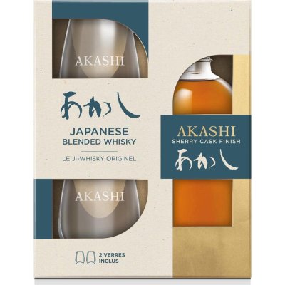 Akashi Sherry Cask Finish 40% 0,5 l (dárkové balení 2 sklenice) – Hledejceny.cz