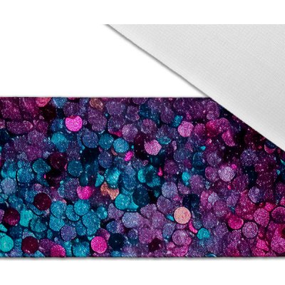 Takoy Sametová guma s potiskem 4 cm glitry magenta a tyrkys – Sleviste.cz